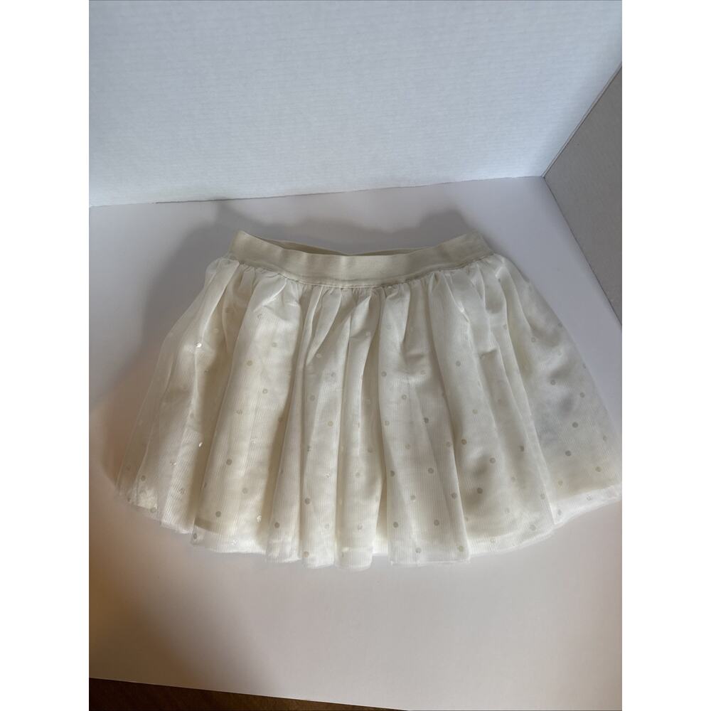 Gap Kids White Polka Dot Tule Skirt Girls Size 6-7